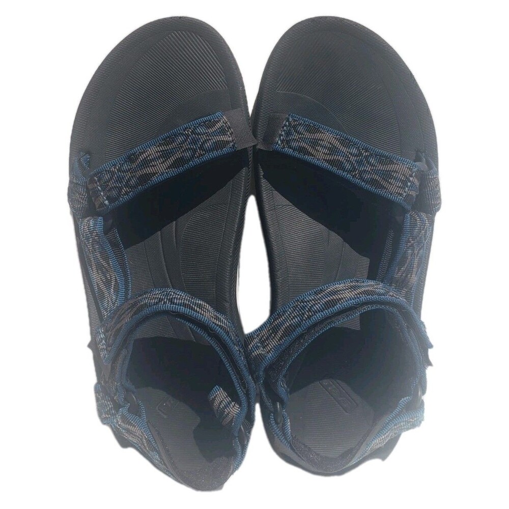 Mens Teva Sandal Sz 9 for Sport Water Wear Blue Black Gray Strap Pattern SN6584 - Picture 2 of 9